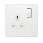 BG - British General Evolve PCDCL21W IP20 13A Socket with Switched 1G Pearlescent White