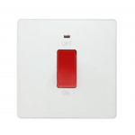 BG - British General Evolve PCDCL74W IP20 45A Double Pole Switch/ Power Indicator Pearlescent White