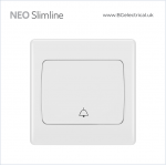 BRITISH GENERAL - BG Neo Slimline Edge To Edge Bell Push 1Way 1Gang PCWH14W HK dst