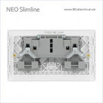 BRITISH GENERAL - BG Neo Slimline 13A Socket & Switched Single Pole 2 Gang PCWH22 HK dst BRITISH GENERAL - BG Neo Slimline 13A Socket & Switched Single Pole 2 Gang PCWH22 HK dst