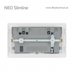 BRITISH GENERAL - BG Neo Slimline -13A Socket & Switched USB (C=22W + A=22W) Single Pole 2 Gang PCWH22UAC22 White HK dst