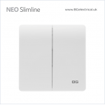 British General - BG Neo Slimline-Edge To Edge Switches 2Way 2Gang PCWH42E HK dst