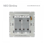 British General - BG Neo Slimline-Edge To Edge Switches 2Way 2Gang PCWH42E HK dst