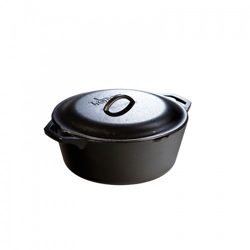 LODGE Seasoned Cast Iron Double Dutch Oven 5QT/10" L10DOL3