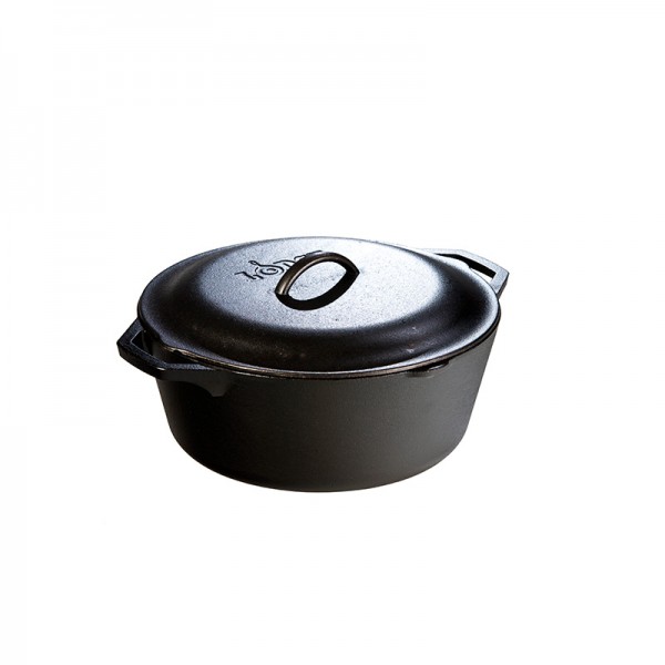 LODGE Seasoned Cast Iron Double Dutch Oven 5QT/10" L10DOL3