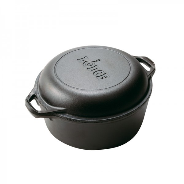 LODGE - Seasoned Cast Iron Double Dutch Oven 5QT/10" L8DD3