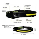 LUCeCO-350+150LM 5W Head torch PIR Rechargeable usb-C rechargeable LILHF35P65 LUCeCO-350+150LM 5W Head torch PIR Rechargeable usb-C rechargeable LILHF35P65