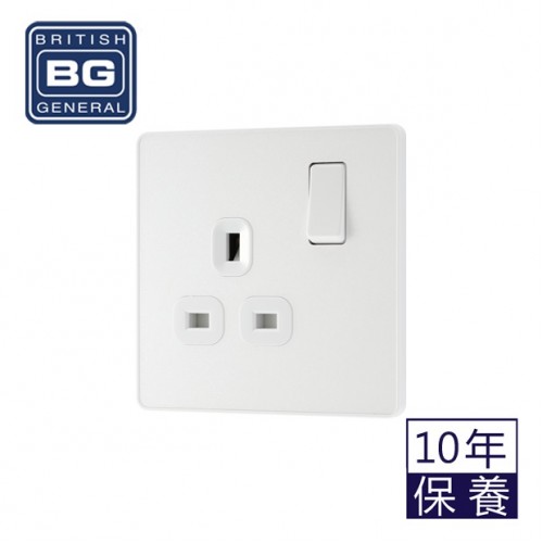 BG - British General Evolve PCDCL21W IP20 13A Socket with Switched 1G Pearlescent White