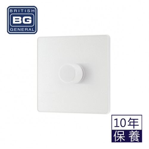 BG - British General Evolve PCDCL81W Single Trailing Edge Dimmer Switch 2 Way Puss On/ Off 1G Pearlescent White