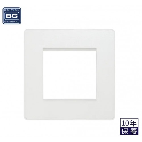 BG - British General Evolve PCDCLEMS2W Square Euro Module Front Plate 2 Module Pearlescent White