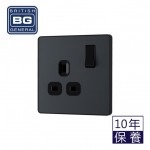 BG - British General Evolve PCDMG21B IP20 13A Socket with Switched 1G Matt Grey