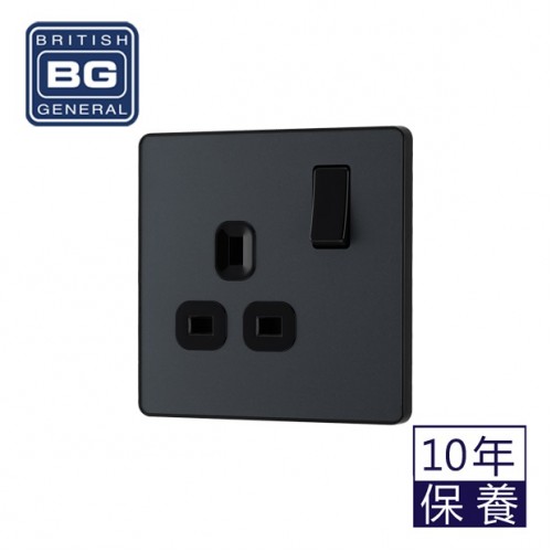 BG - British General Evolve PCDMG21B IP20 13A Socket with Switched 1G Matt Grey