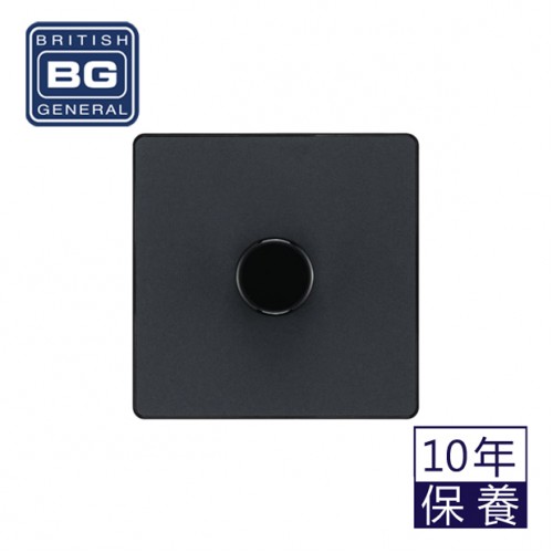 BG - British General Evolve PCDMG81B Single Trailing Edge Dimmer Switch 2 Way Puss On/ Off 1G Matt Grey