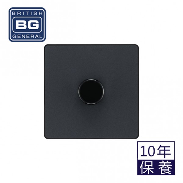 BG - British General Evolve PCDMG81B Single Trailing Edge Dimmer Switch 2 Way Puss On/ Off 1G Matt Grey