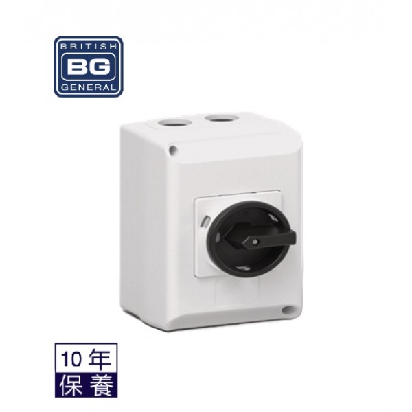 British General (BG) Rotary Isolator IP65 2 Pole/ Metal CPRSD220M British General (BG) Rotary Isolator IP65 2 Pole/ Metal CPRSD220M