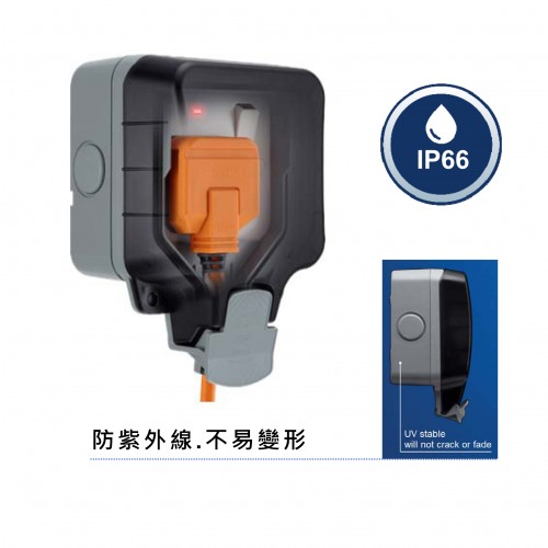 BG British General UV stable IP66 13A Single Switch/ Socket/ Neon WP21 Storm Weatherproof