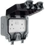 BG UV stable IP66 13A Double Socket/ Switch/ Neon WP22 Storm Weatherproof