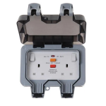 BG UV stable IP66 13A RCD Double Socket/ Switch/ Neon WP22RCD Storm Weatherproof