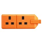 Masterplug ELS132O Trailing 2 Socket Permaplug 13A Heavy Duty Orange