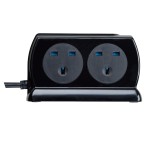 Masterplug SRGDSU43PB Surge Compact 2 USB X3.1A with 4 x13A 3M extension lead High gloss Black   