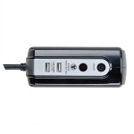 Masterplug SRGDSU43PB Surge Compact 2 USB X3.1A with 4 x13A 3M extension lead High gloss Black   