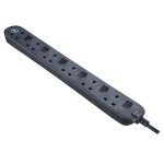 Masterplug SWSRG62NB Individually Switched 6 X13A Surge Extension Leads Black   