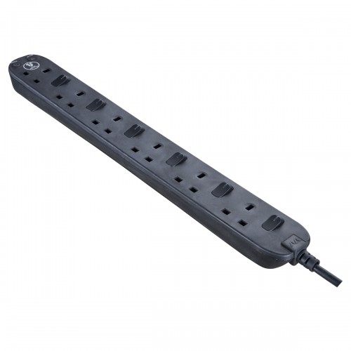 Masterplug SWSRG62NB Individually Switched 6 X13A Surge Extension Leads Black   
