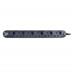 Masterplug SWSRG62NB Individually Switched 6 X13A Surge Extension Leads Black   