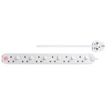Masterplug SWSRG62N Individually Switched 6 X13A Surge Extension Leads White   