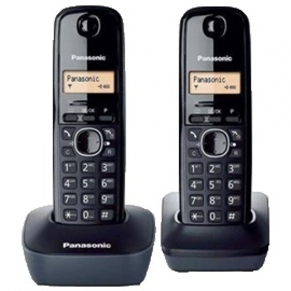 Panasonic KX-TG1612FXH 1.8 GHz Twin set Cordless Phone Black & White