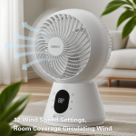 Uniden 6" DC Motor 360° Oscillation Circulator Fan Compact & Energy Efficient AF5110