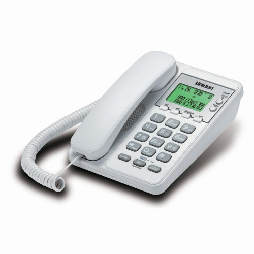 Uniden AS6404 Corded Phone with LCD Backlit White