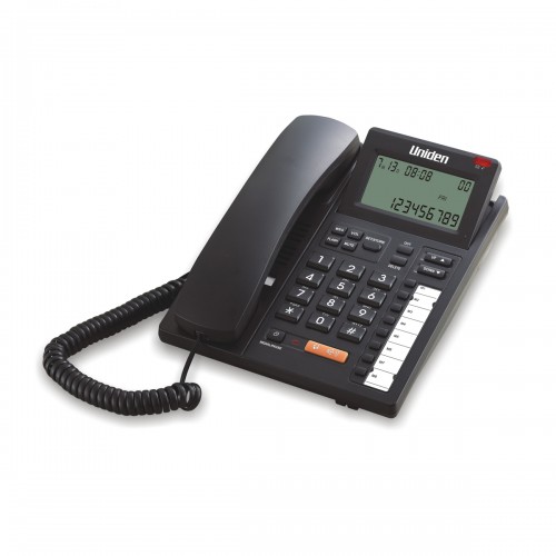 Uniden AS7411 LCD Tilt Adjustable Corded Phone with CID Speaker Black
