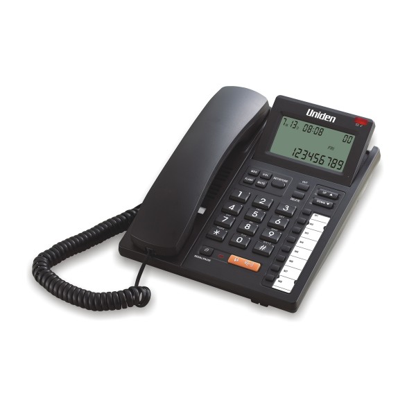 Uniden AS7411 LCD Tilt Adjustable Corded Phone with CID Speaker Black