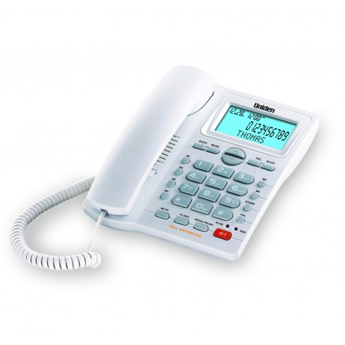 Uniden AS7414 Name and Number CID Phonebook LCD Backlit Speakerphone Corded White