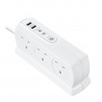 Masterplug SRGDSU62PW Surge Compact 2 USB X3.1A with 6 x13A 2M extension lead High gloss White 